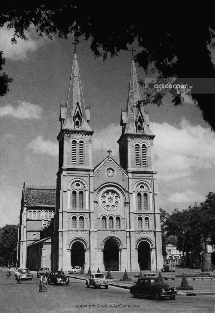 Sài Gòn xưa - Nhà thờ Đức Bà - Saigon Notre-Dame Cathedral Basilica - Sài Gòn - 1957