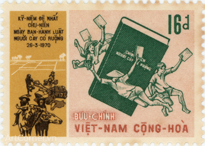 1971-03-26-c-A121-tem-vnch-ky-niem-de-nhat-chu-nien-ngay-ban-hanh-luat-nguoi-cay-co-ruong