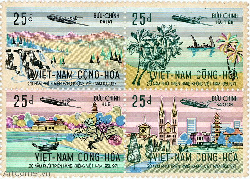 1972-04-18-2-A133-tem-vnch-20-nam-phat-trien-hang-khong-viet-nam-1951-1971-da-lat-ha-tien-hue-sai-gon